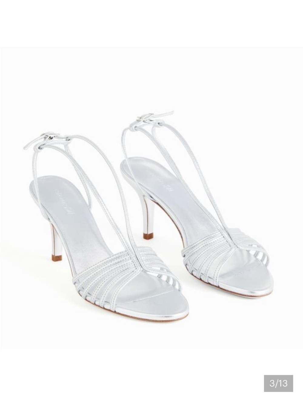 Paco Rabanne X H&M Silver Strappy Heels NEW